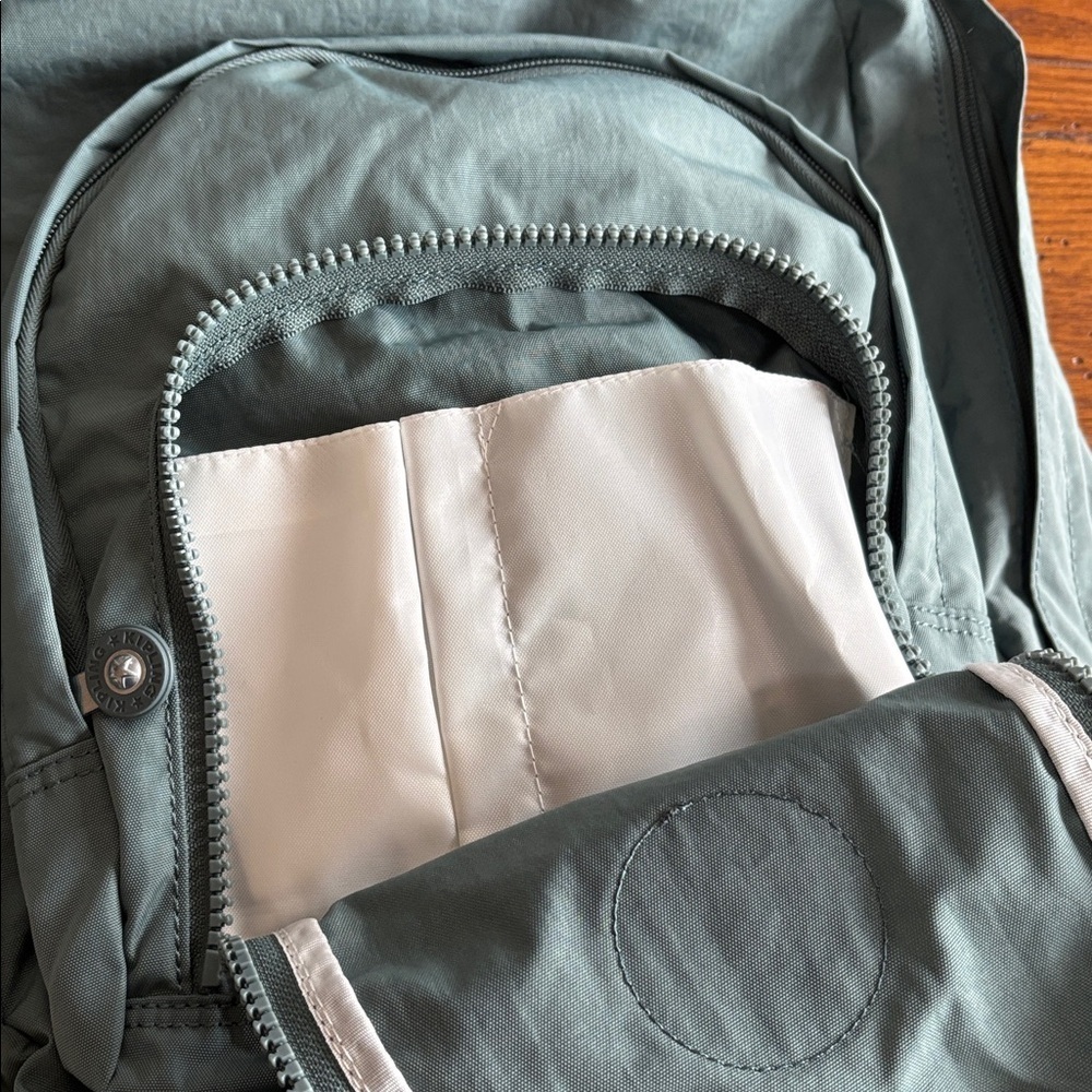 Kipling Harper Expandable Backpack Women’s Light Aloe Tonal Sage Green Travel - Picture 9 of 15